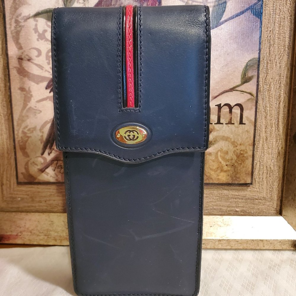 Gucci Eyeglass Case Leather ~ Vintage EUC ~ 1980's